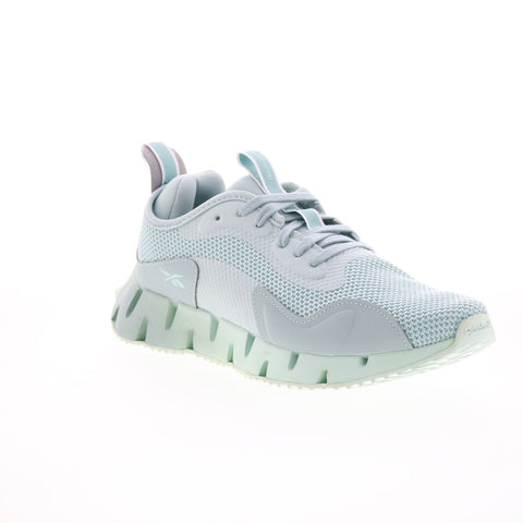 Reebok Zig Dynamica Womens Blue Canvas Lace Up Athletic Running Shoes
