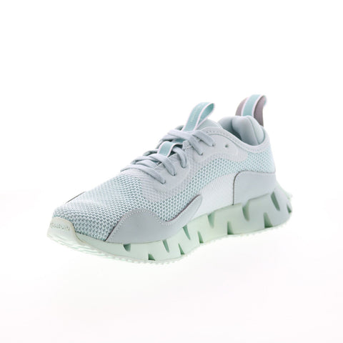 Reebok Zig Dynamica Womens Blue Canvas Lace Up Athletic Running Shoes