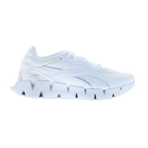 Reebok Zig Dynamica 4 Womens White Canvas Lace Up Lifestyle Sneakers Shoes