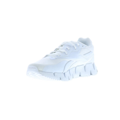 Reebok Zig Dynamica 4 Womens White Canvas Lace Up Lifestyle Sneakers Shoes