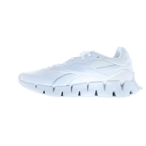 Reebok Zig Dynamica 4 Womens White Canvas Lace Up Lifestyle Sneakers Shoes
