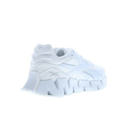 Reebok Zig Dynamica 4 Womens White Canvas Lace Up Lifestyle Sneakers Shoes
