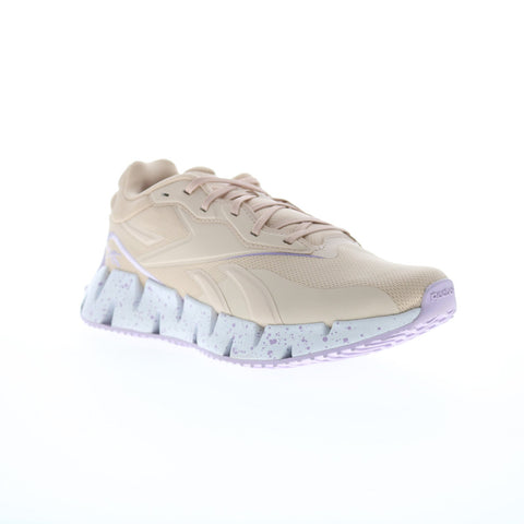Reebok Zig Dynamica 4 Womens Beige Canvas Lace Up Lifestyle Sneakers Shoes