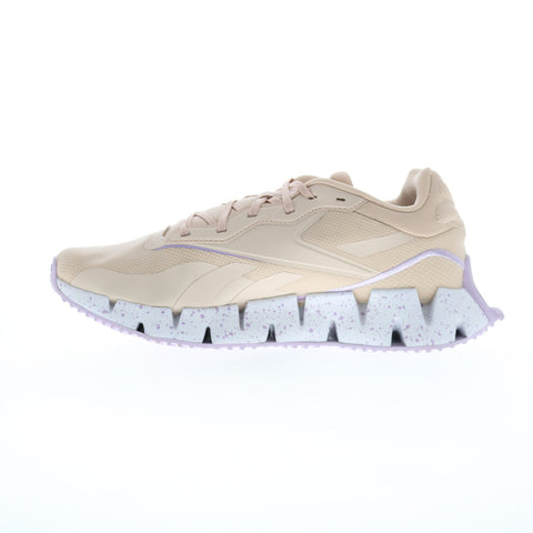 Reebok Zig Dynamica 4 Womens Beige Canvas Lace Up Lifestyle Sneakers Shoes