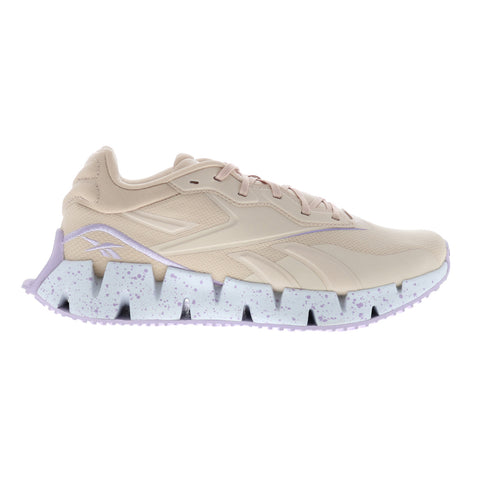 Reebok Zig Dynamica 4 Womens Beige Canvas Lace Up Lifestyle Sneakers Shoes