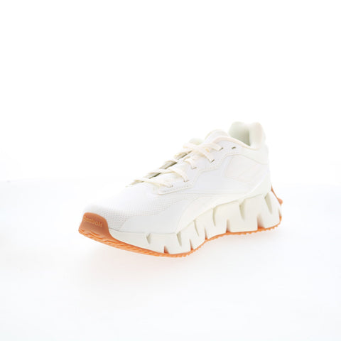 Reebok Zig Dynamica 4 Womens Beige Canvas Lace Up Lifestyle Sneakers Shoes