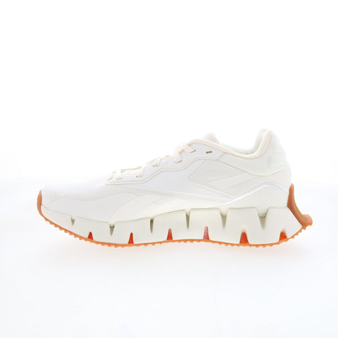 Reebok Zig Dynamica 4 Womens Beige Canvas Lace Up Lifestyle Sneakers Shoes