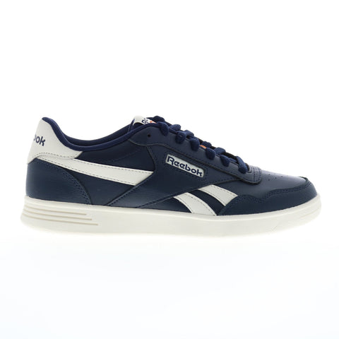 Reebok Court Advance Mens Blue Leather Lace Up Lifestyle Sneakers Shoes