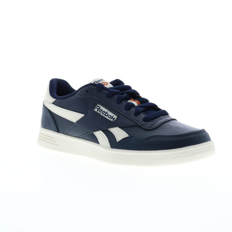 Reebok Court Advance Mens Blue Leather Lace Up Lifestyle Sneakers Shoes