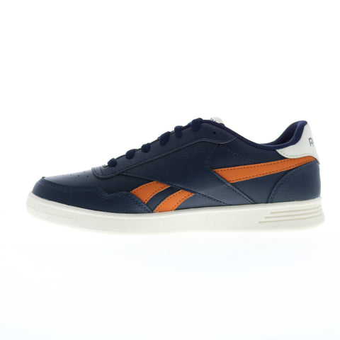 Reebok Court Advance Mens Blue Leather Lace Up Lifestyle Sneakers Shoes