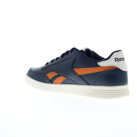 Reebok Court Advance Mens Blue Leather Lace Up Lifestyle Sneakers Shoes