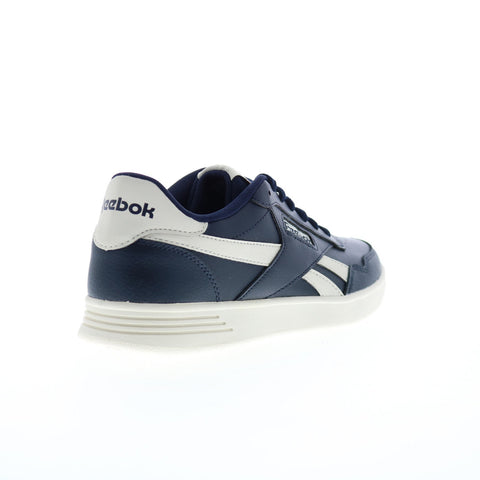 Reebok Court Advance Mens Blue Leather Lace Up Lifestyle Sneakers Shoes