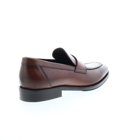 Bruno Magli Hudson HUDSON2 Mens Brown Leather Loafers & Slip Ons Penny Shoes