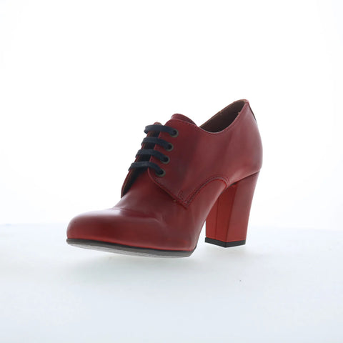 Miz Mooz Hunny Womens Red Leather Lace Up Pumps Heels Shoes