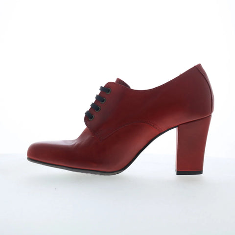 Miz Mooz Hunny Womens Red Leather Lace Up Pumps Heels Shoes