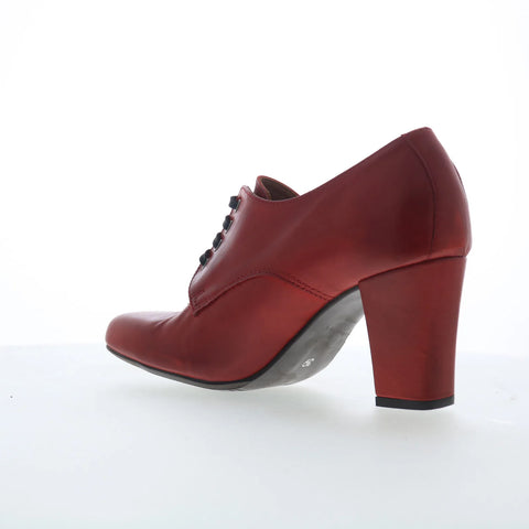 Miz Mooz Hunny Womens Red Leather Lace Up Pumps Heels Shoes