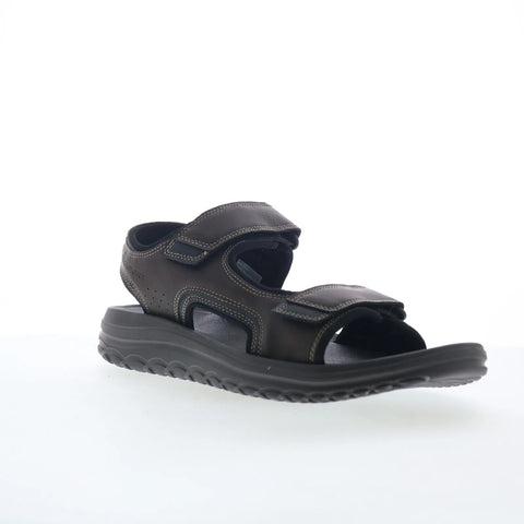 Rockport Hutch RMHUTCH Mens Brown Leather Strap Sport Sandals Shoes