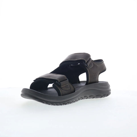 Rockport Hutch RMHUTCH Mens Brown Leather Strap Sport Sandals Shoes