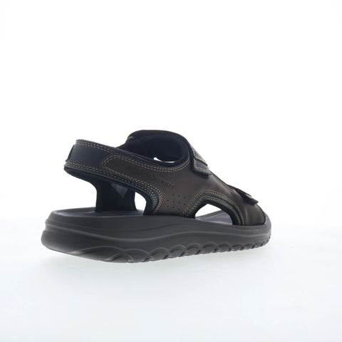 Rockport Hutch RMHUTCH Mens Brown Leather Strap Sport Sandals Shoes