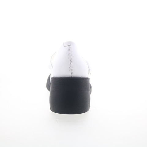 Fly London Huvi HUVI044FLY-004 Womens White Leather Mary Jane Flats Shoes