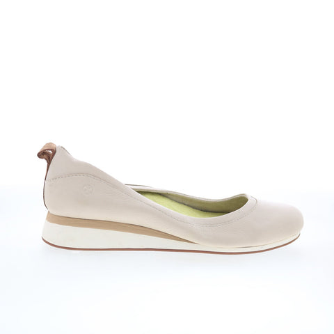 Hush Puppies Oceana Evaro HW05863-110 Womens Beige Leather Ballet Flats Shoes