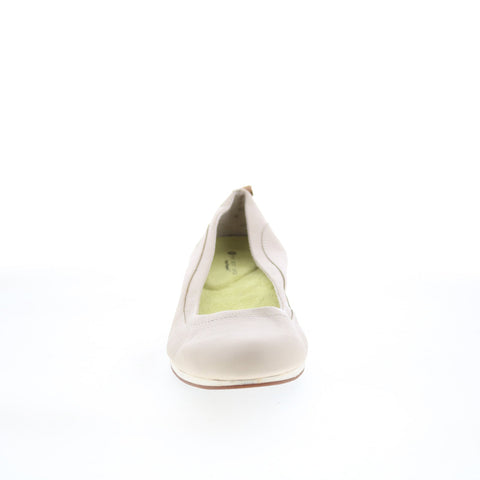 Hush Puppies Oceana Evaro HW05863-110 Womens Beige Leather Ballet Flats Shoes