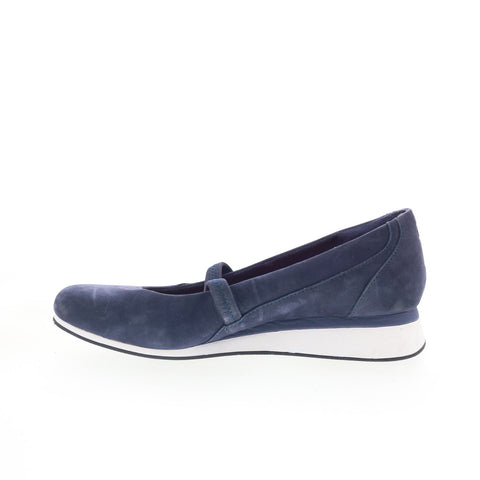 Hush Puppies Ohanna Evaro HW05864-410 Womens Blue Suede Mary Jane Flats Shoes