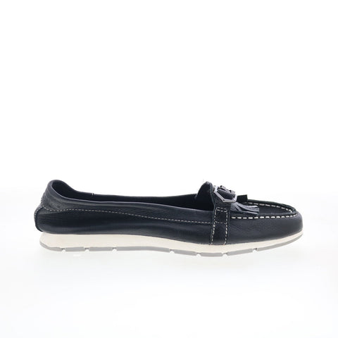 Hush Puppies Nydia Ivy HW06033-001 Womens Black Leather Loafer Flats Shoes