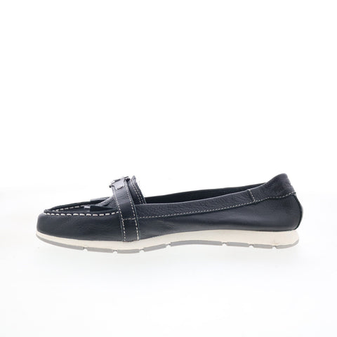 Hush Puppies Nydia Ivy HW06033-001 Womens Black Leather Loafer Flats Shoes