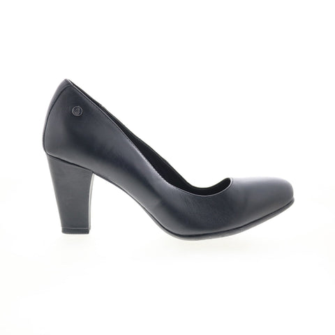Hush Puppies Meagham Pump HW06076-001 Womens Black Leather Pumps Heels Shoes