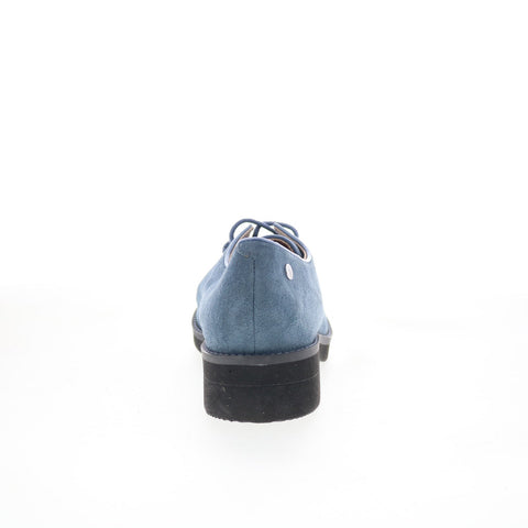 Hush Puppies Cirneco Oxford HW06373-406 Womens Blue Suede Oxford Flats Shoes