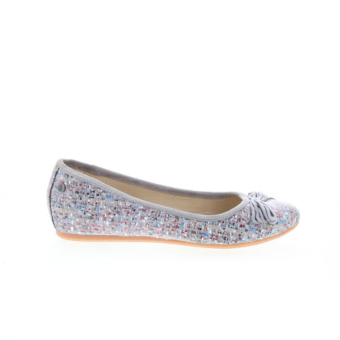 Hush Puppies Heather Bow Ballet HW06394-025 Womens Gray Ballet Flats Shoes
