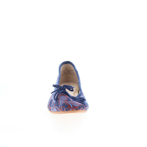 Hush Puppies Heather Bow Ballet Flat Womens Blue Canvas Ballet Flats Shoes