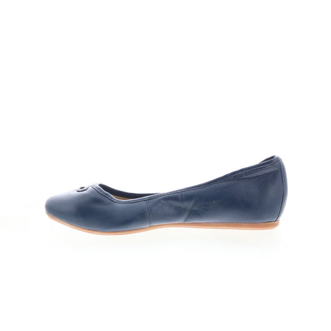 Hush Puppies Heather Puff Ballet HW06395-410 Womens Blue Ballet Flats Shoes