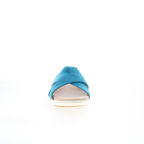 Hush Puppies Lyricale Slide HW06402-318 Womens Blue Suede Slides Sandals Shoes