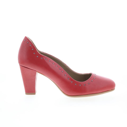 Hush Puppies Splendour HW06423-600 Womens Red Leather Pumps Heels Shoes