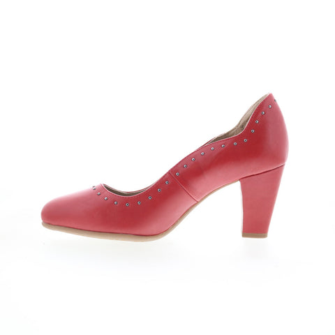 Hush Puppies Splendour HW06423-600 Womens Red Leather Pumps Heels Shoe