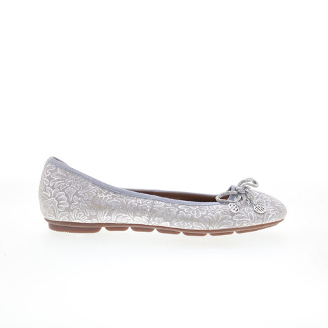 Hush Puppies Abby Bow Ballet HW06479-020 Womens Silver Ballet Flats Shoes