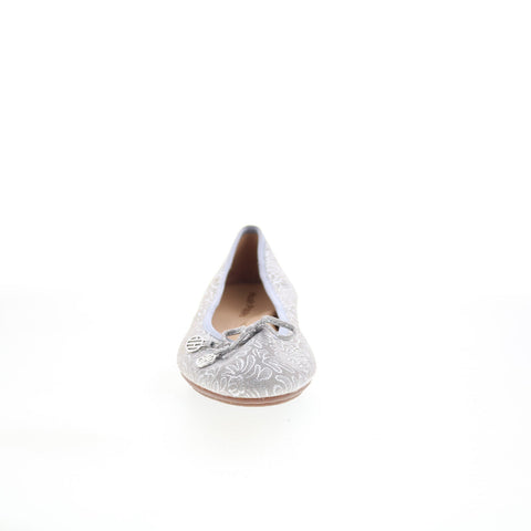 Hush Puppies Abby Bow Ballet HW06479-020 Womens Silver Ballet Flats Shoes