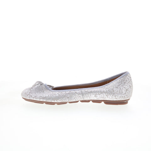 Hush Puppies Abby Bow Ballet HW06479-020 Womens Silver Ballet Flats Shoes