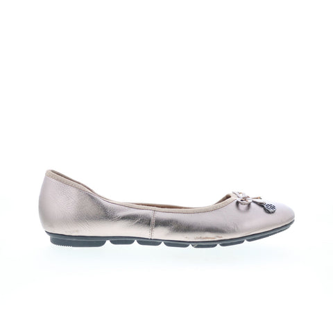 Hush Puppies Abby Bow Ballet HW06479-050 Womens Silver Ballet Flats Shoes