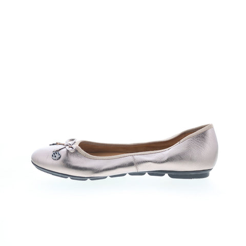 Hush Puppies Abby Bow Ballet HW06479-050 Womens Silver Ballet Flats Shoes