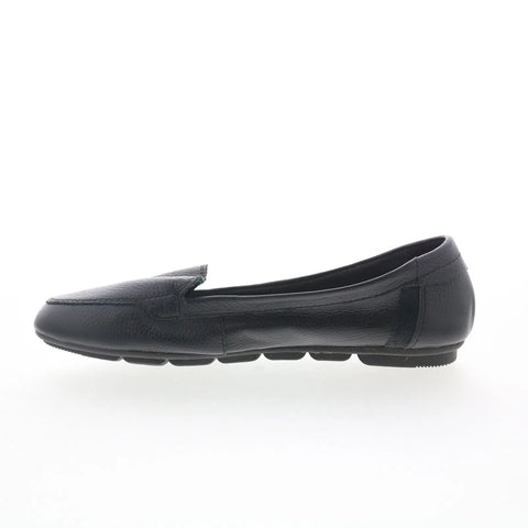 Hush Puppies Hw08480-007 HW08480-007 Womens Black Leather Loafer Flats Shoes