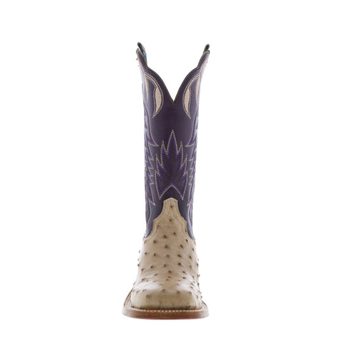 Hyer Harper 13" HW41007 Womens Brown Ostrich Leather Western Cowboy Boots