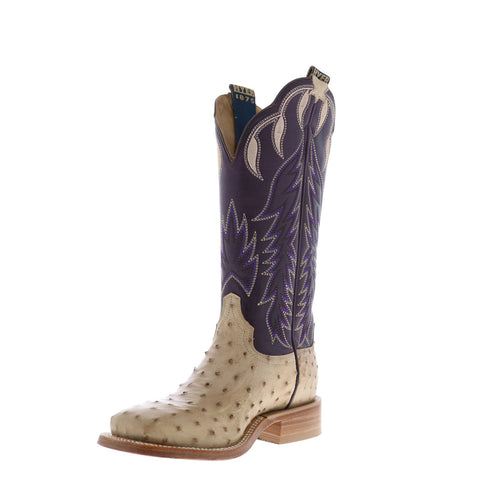 Hyer Harper 13" HW41007 Womens Brown Ostrich Leather Western Cowboy Boots