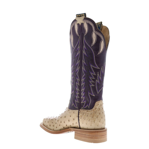 Hyer Harper 13" HW41007 Womens Brown Ostrich Leather Western Cowboy Boots