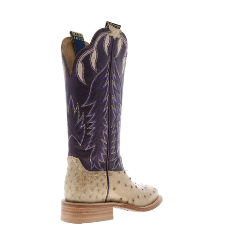 Hyer Harper 13" HW41007 Womens Brown Ostrich Leather Western Cowboy Boots