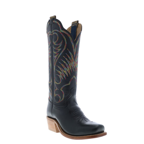 Hyer Leawood 13" HW42007 Womens Black Leather Slip On Western Cowboy Boots