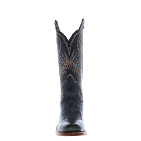 Hyer Leawood 13" HW42007 Womens Black Leather Slip On Western Cowboy Boots