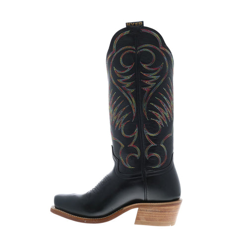 Hyer Leawood 13" HW42007 Womens Black Leather Slip On Western Cowboy Boots